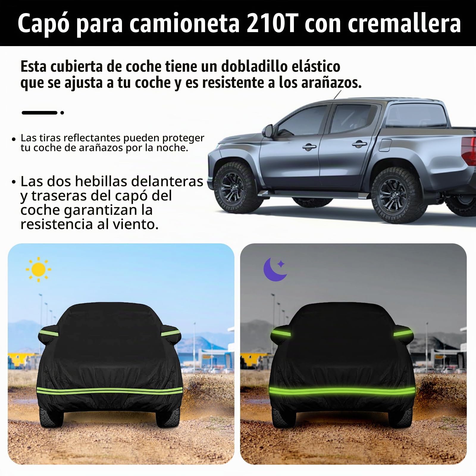 Funda para camioneta, Lona para Automóvil Reemplazo de Garaje Completo para Ford Ranger Toyota Hilux Nissan Navara Amarok 210D Cubierta Impermeable a Prueba de Polvo para Exteriores