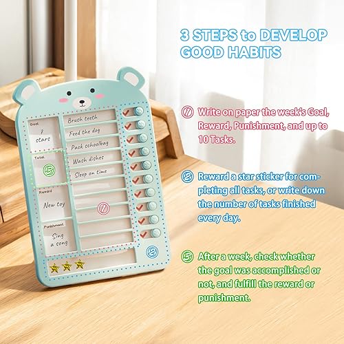 Miniatura 3 de TIDYLAND - Tabla de tareas de lista de verificación de mis tareas (2 unidades) - Agenda diaria y semanal para adultos, tabla de tareas para niños,