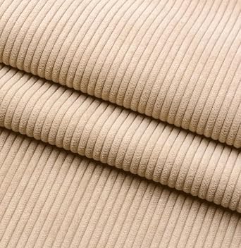 Corduroy Fabric 61 Inches Wide x 19.7 Inches Long Soft Textured Polyester Material for Home Decor, Upholstery, Bags, and Clothing Sewing ProjectsBeige