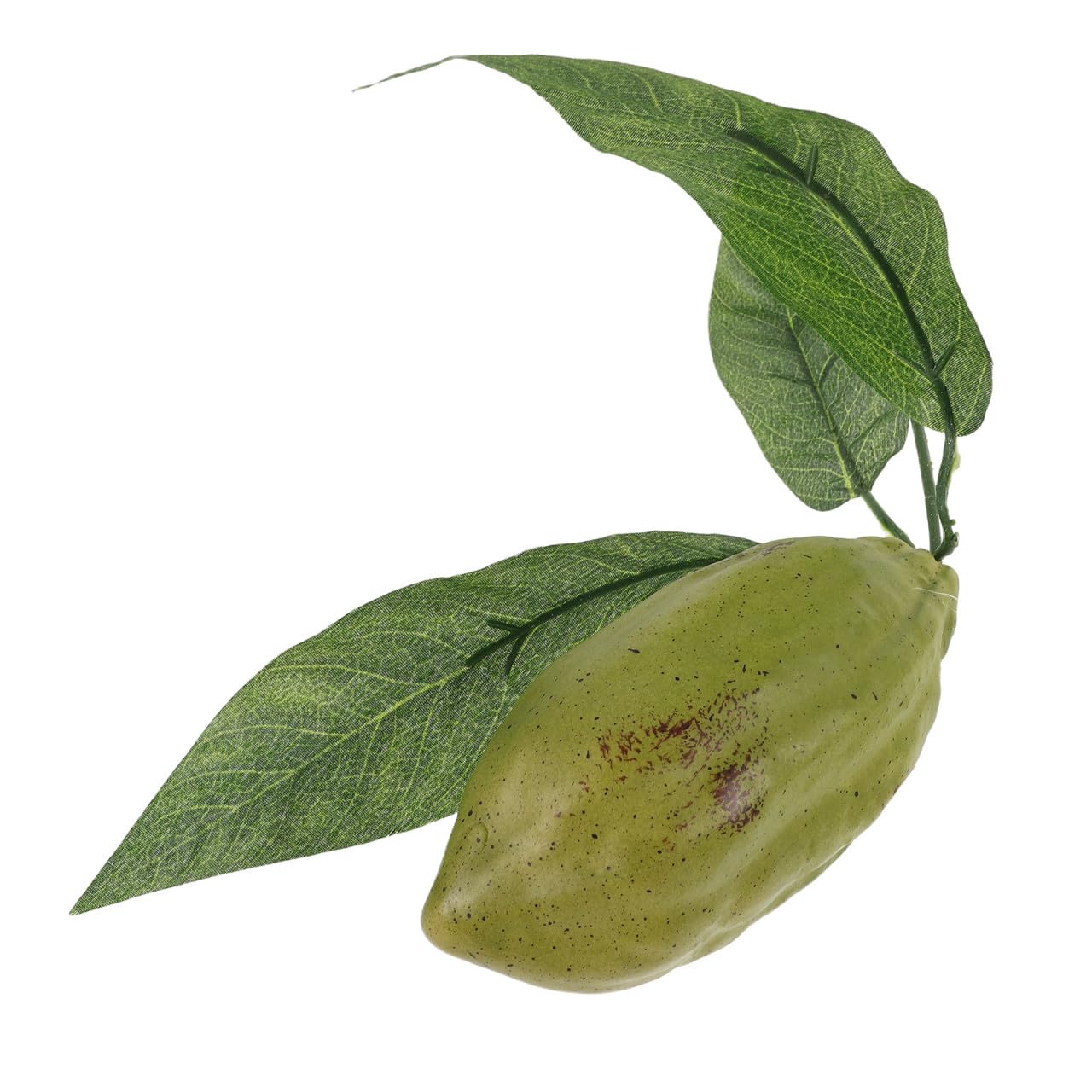 Cacao brasileño artificial y fruta verde realista para decoración de hostelería