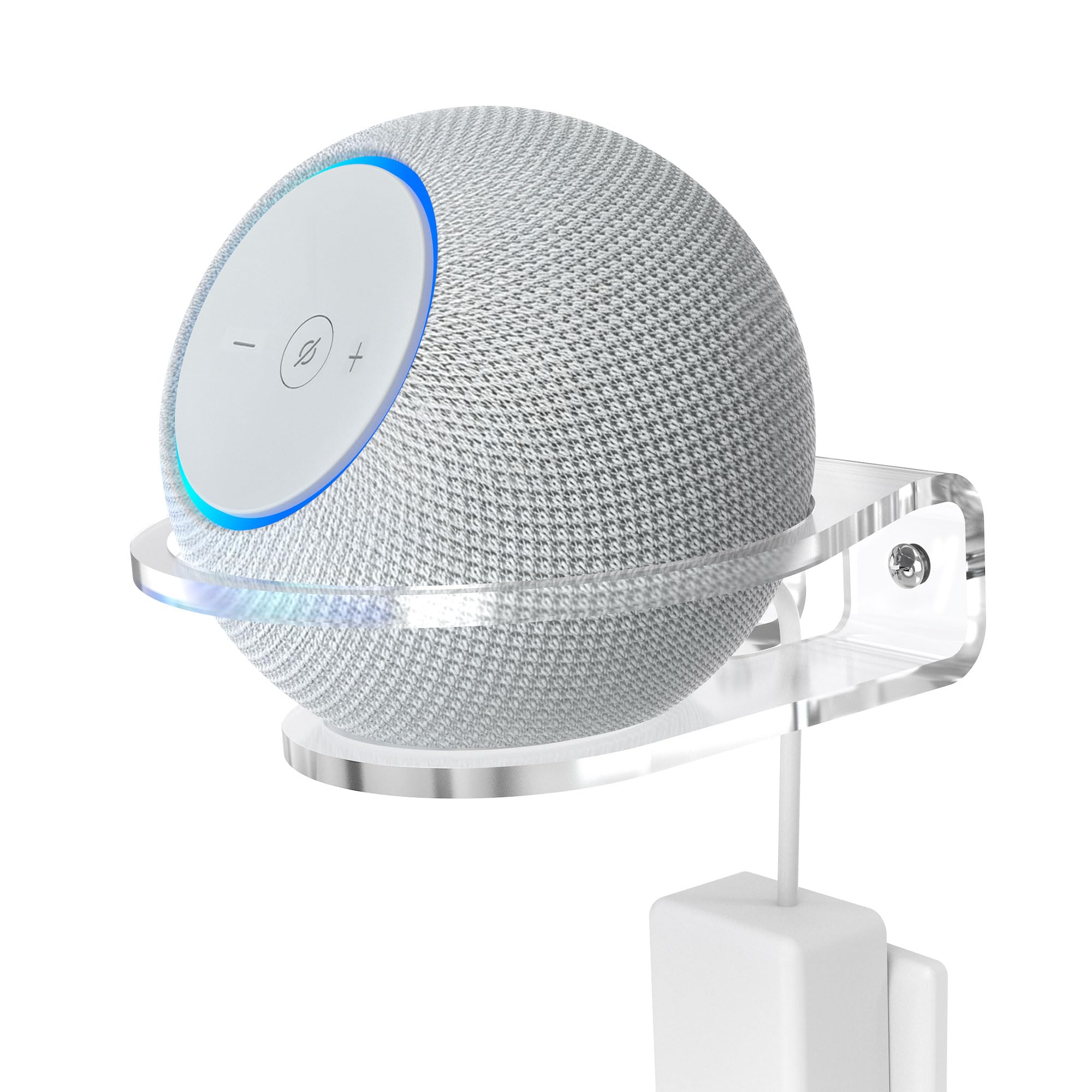HomeMount Supporto da Parete per Dot 4ª/5ª Gen, Dot Max e HomePod Mini, Staffa Altoparlante in Acrilico Trasparente