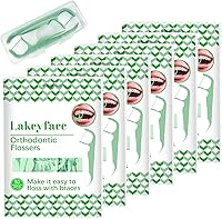 Vista 1 de 300 hilos dentales de ortodoncia para aparatos ortopédicos con dispensador de hilo dental, hilo dental para dientes de niños y adultos, hilo dental