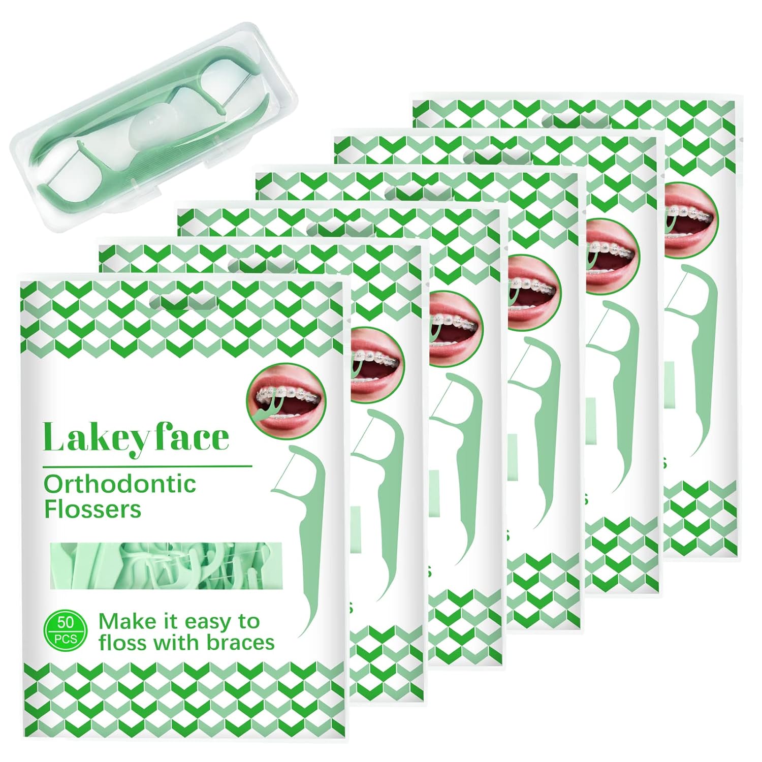 300 Count Orthodontic Flossers for Braces with Floss Dispenser Brace Flossers for Kids Teeth Adults Dental Floss for