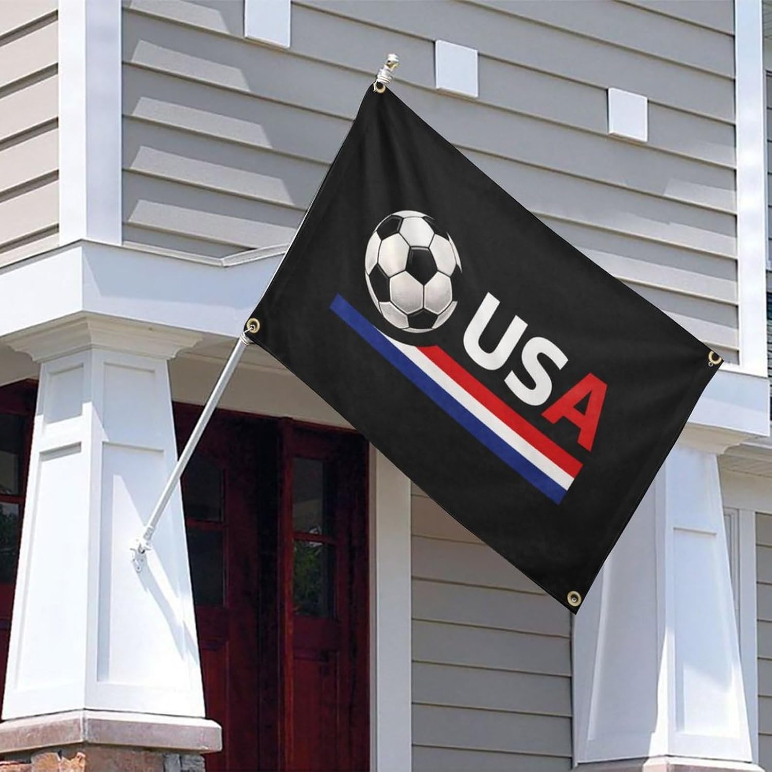 USA Soccer Fan Banner 5x8 FT, Large Vintage Sports Flag Wall Decor, Game Day Hanging Banner for Bedroom, Bar, Dorm, Man Cave, Indoor Outdoor Party Decoration