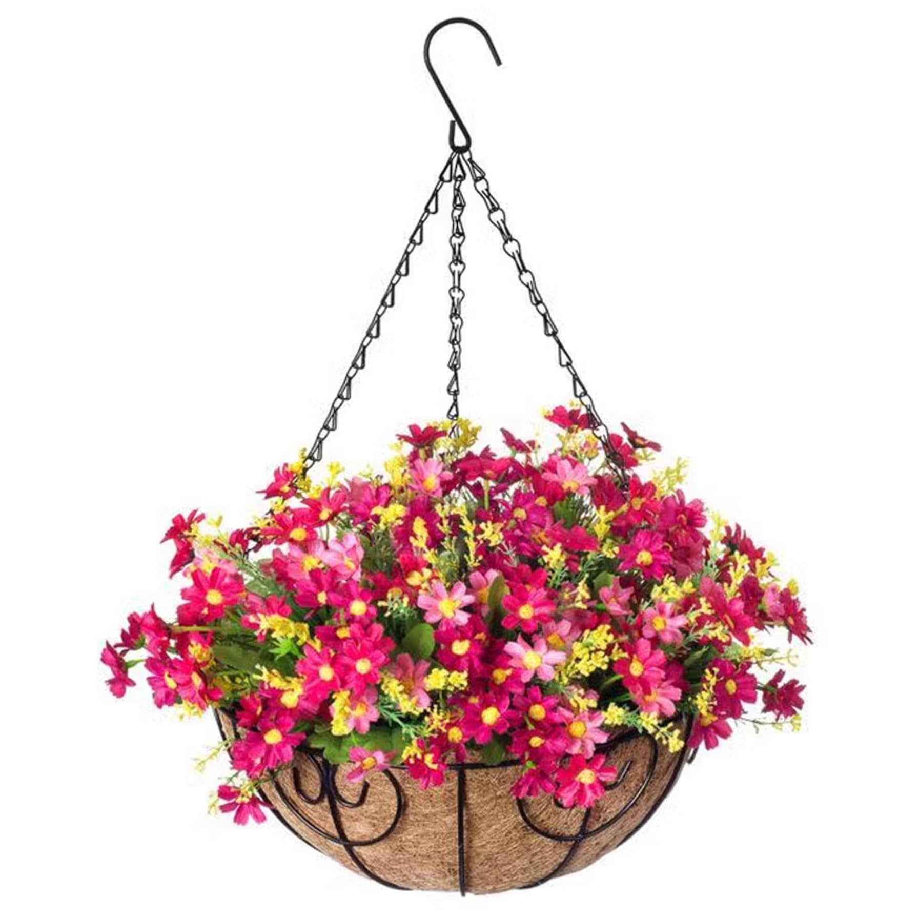 Panier de fleurs suspendu marguerite artificielle déco jardin