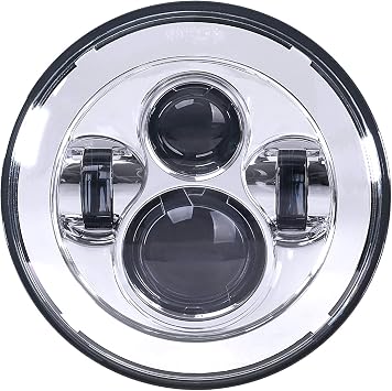 7 Inch LED Motorcycle Headlight Classic 4-Projector Design Compatible with Harley Davidson Street Glide Road King Electra Glide Fat Boy Heritage Softail Deluxe Ultra Limited