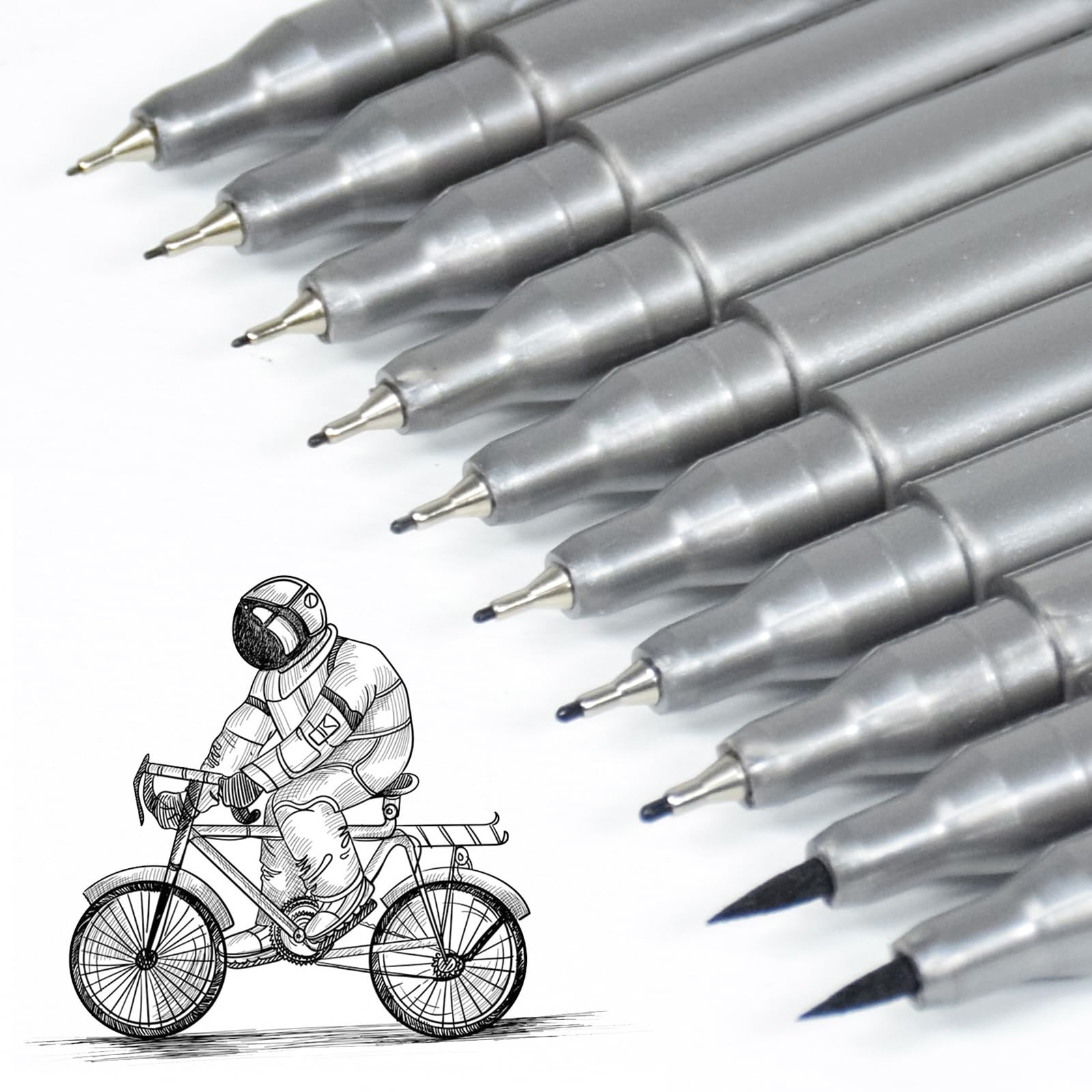 SAYEEC Micro Fineliner Pens 10 Pack Fineliner Ink Set Black Fine Line Waterproof Archival Ink Markers Multiliner Drawing Pens Artist Illustration Markers for Art Watercolor Sketch Outline Anime Manga