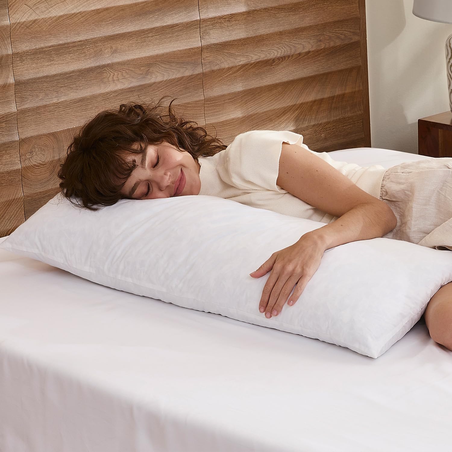 Feather Rectangle Lumbar Pillow Insert, Soft Fluffy 14 x 36 Inches Decorative Throw Pillow Insert for Bed, Couch and Cushion