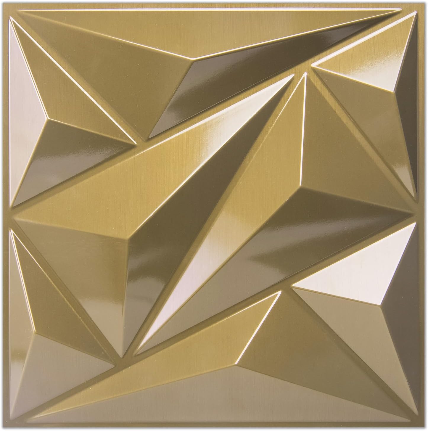 Art3dwallpanels 33 Pack 3D Wall Panel Diamond for Interior Wall Décor, PVC Textured Wall Panels, 12''x12'' Cover 32.Sq.Ft. Golden