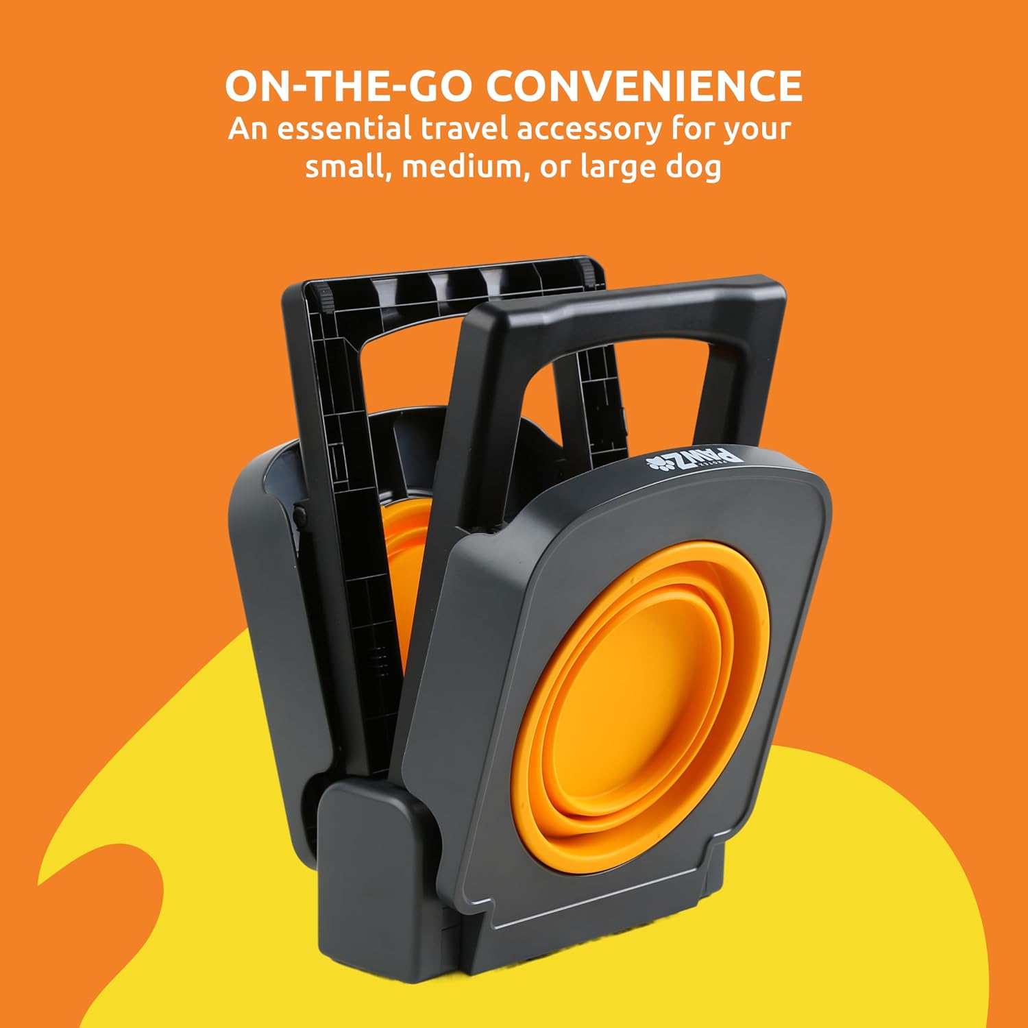 PawZ Raised Dog Bowl - Portable Feeder for Travel - Collapsible Silicone Design - 5 Cups Capacity - Lightweight Pet Feeder - Ideal for Small, Medium & Large Dogs - Dog Feeding Station