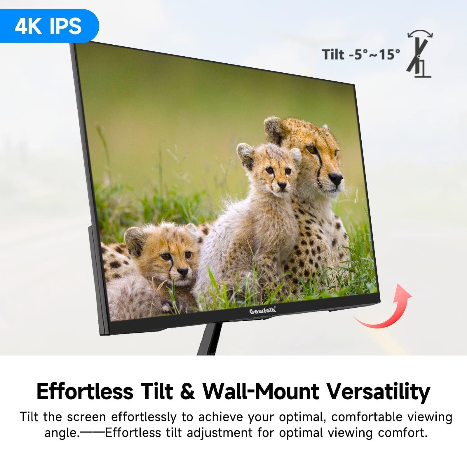 Gawfolk Monitor 27 Pollici 4K Ultra HD, IPS 3840x2160, 60Hz, Design Senza Bordi, per Home Office e Business, Connettività DP/HDMI, Montaggio VESA 75x75mm