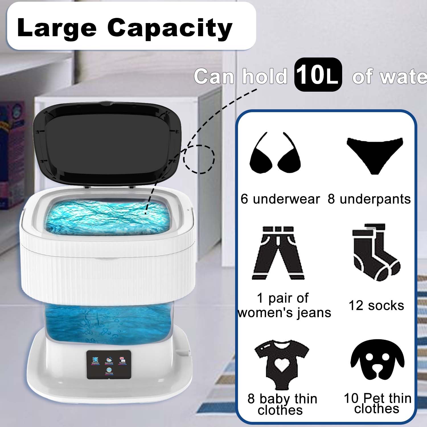 Washer And Dryer 15L Compact Washer With Spin Basket For