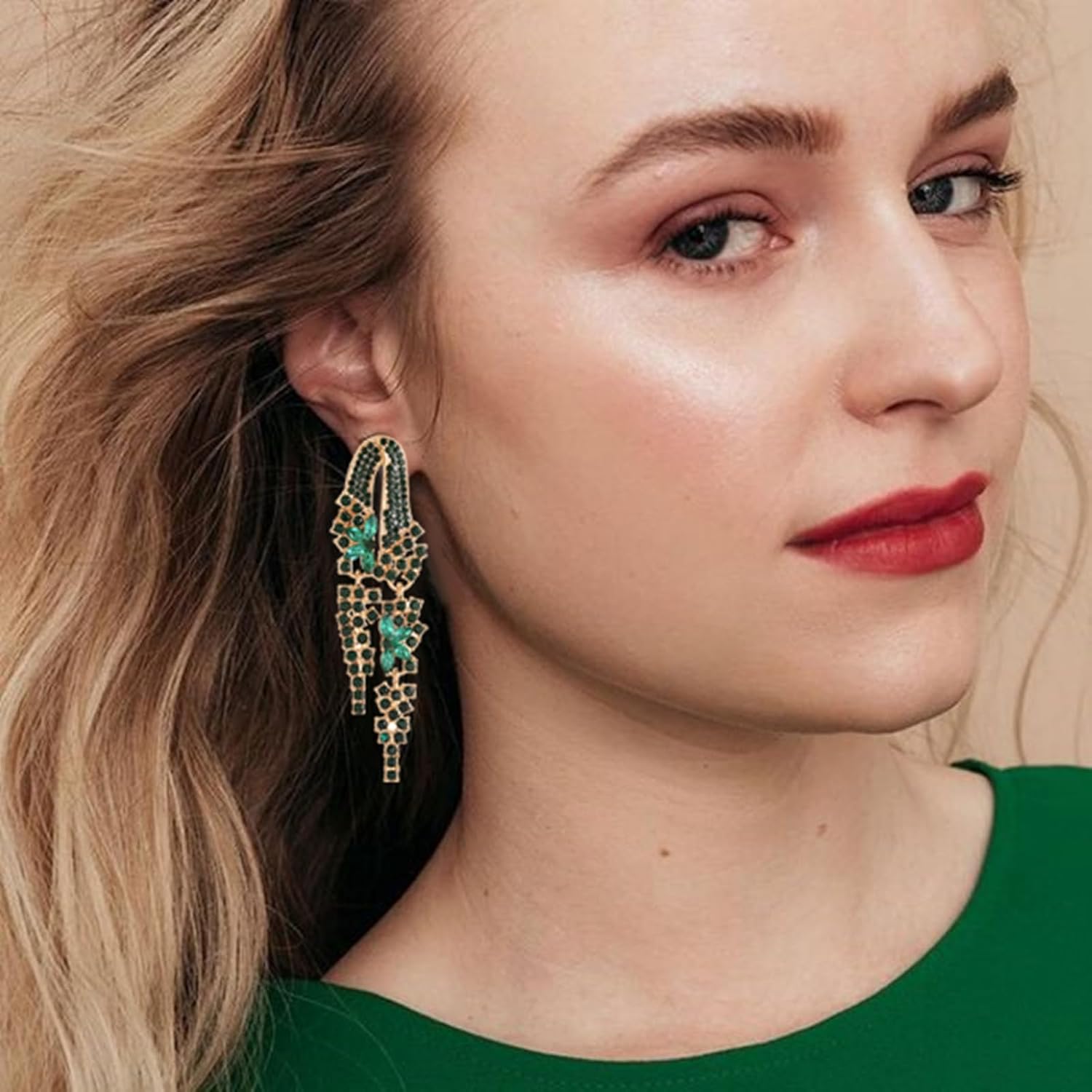 Long Rhinestone Dangle Wedding Earrings for Women Brides Bridesmaids Sparkly Crystal Drop Statement Earrings for Wedding Prom Pageant - Image 5