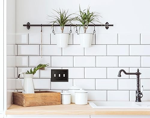 Vista 364 de Henne Bery Sunken Pearls - placa decorativa de pared para interruptor (Palanca simple, 2 unidades, níquel satinado)