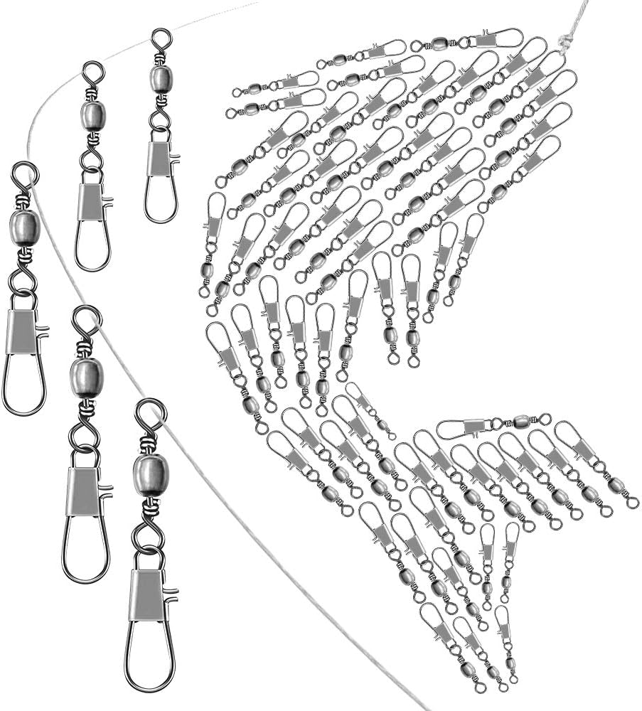 200PCS Fishing Snap Swivels Fishing Accessories, Stainless