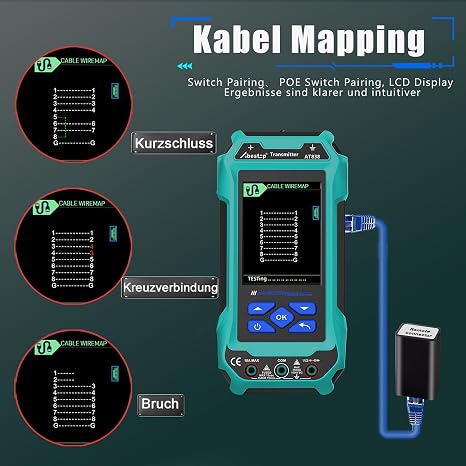AT838 Cable Finder with Multimeter Function for Underground Wiring/Cables, Circuit Tracking, Water/Gas Line Tracking