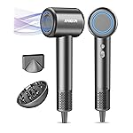Hair Dryer, High-Speed Ionic Low Noise Blow Dryer for Fast Drying, Birthday Christmas Gifts for Women Men Mom Dad, Thermo-Control Quiet Compact Hair Blow Dryer for Travel Salon, Gray