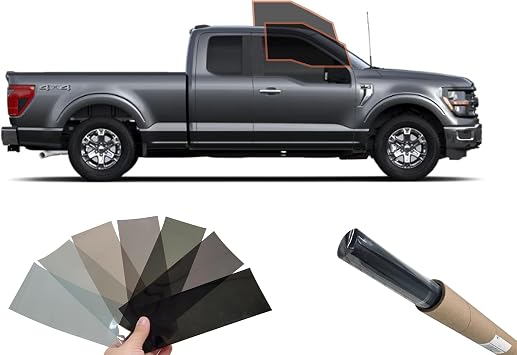 DIY MotoShield Pro 2mil Premium Professional Precut Nano Ceramic Window Tint Kit 2021-2025 for Ford F150 Extended Cab Front Driver/Passenger Side 35