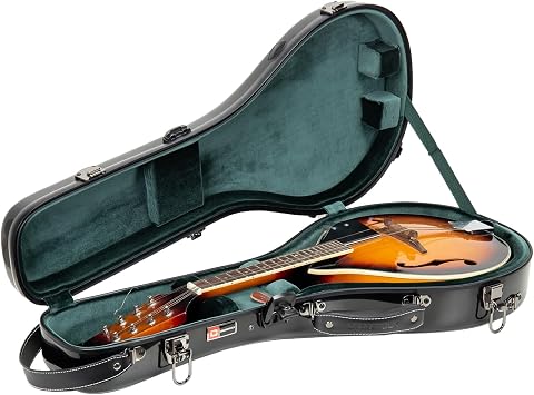 Crossrock CRF1000MFBK Fiberglass Mandolin Case, fit for Both F Style, Black CRF1000MAFBK