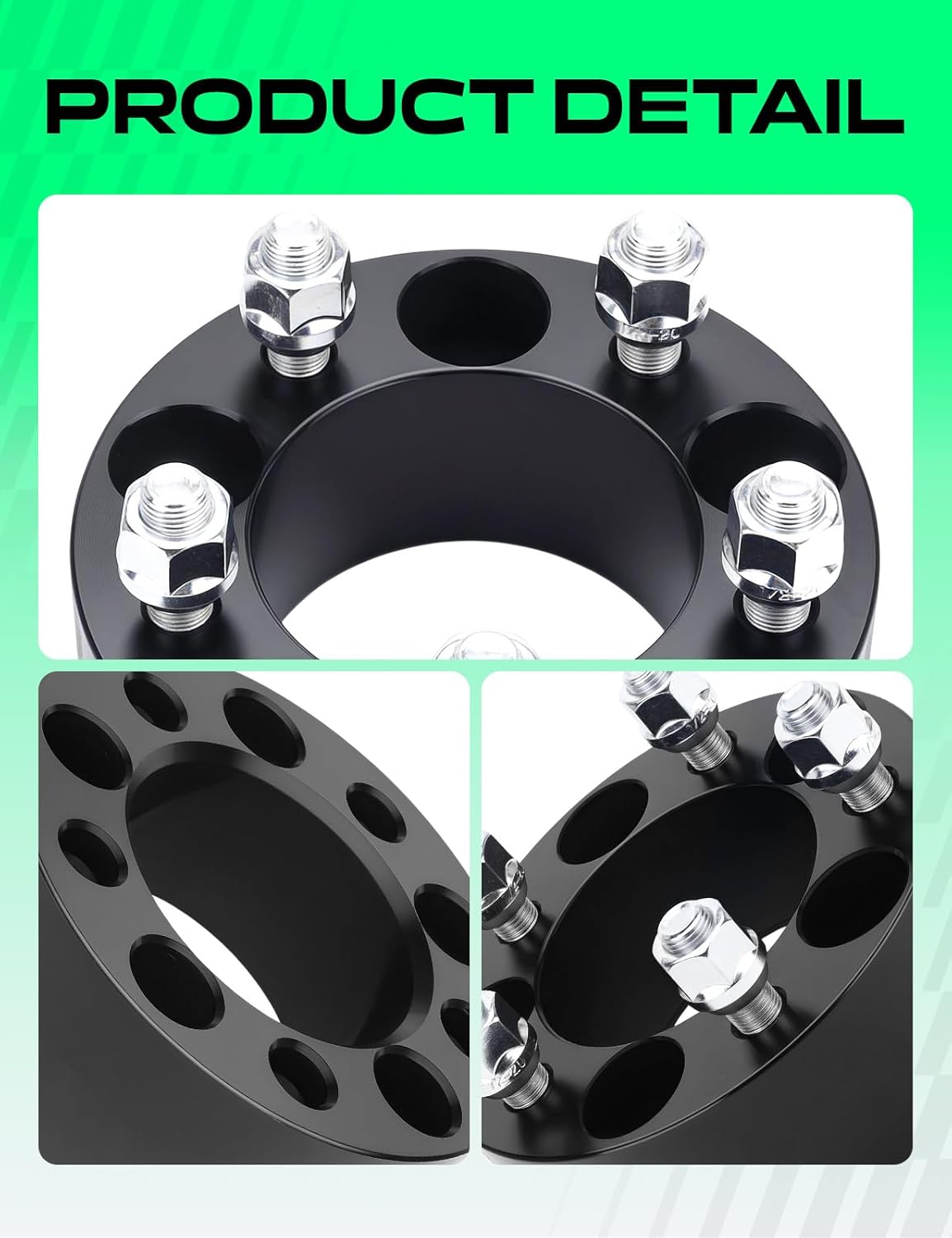 YHTAUTO 5x114.3 Wheel Spacers 2 Inch Fits Explorer, Mustang, Ranger, Grand Cherokee, Wrangler, Liberty, TJ YJ XJ MJ KJ KK ZJ, 5x4.5 5 Lug Wheel Spacers for Truck w/ 1/2"-20 Studs, 82.5 mm Center Bore