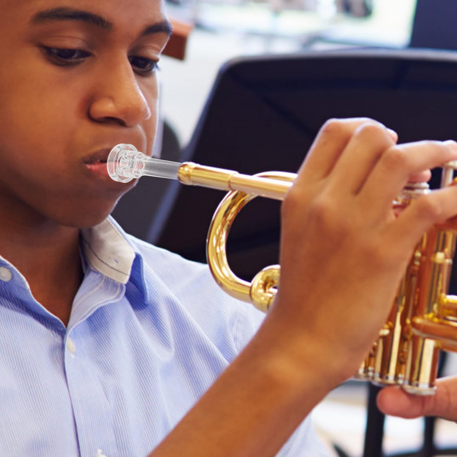Boquilla de Trompeta Pequeña Transparente para Principiantes Boquilla Musical de Plástico Ligera y Compacta Accesorio de Repuesto para Trompeta Práctica y Uso en Instrumentos