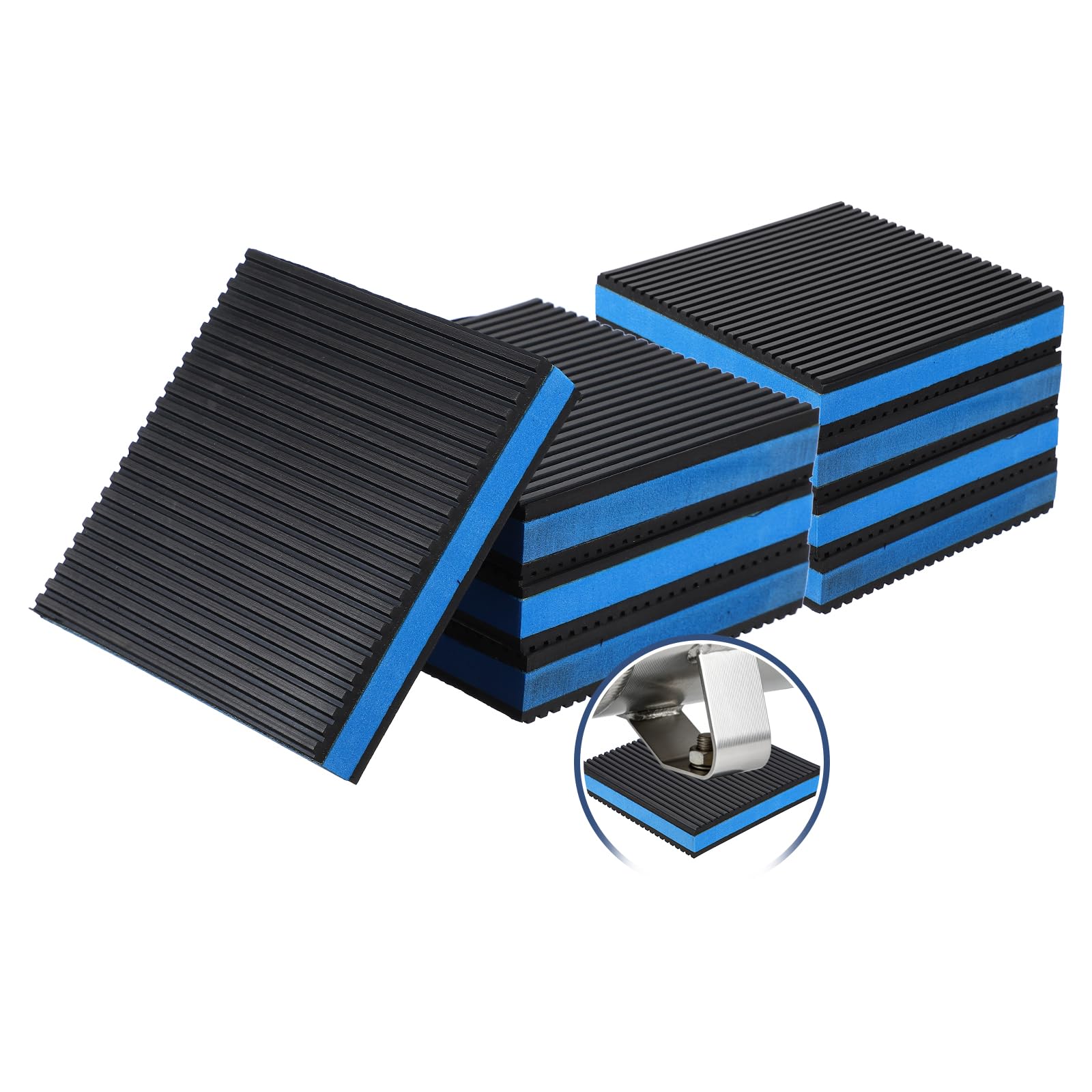 sourcing map 8Pcs Rubber Anti-Vibration Pads 5" x 5" x 7/8" Heavy Duty EVA Vibration Isolation Mats for HVAC Washers Compressors Treadmills Air Conditioner