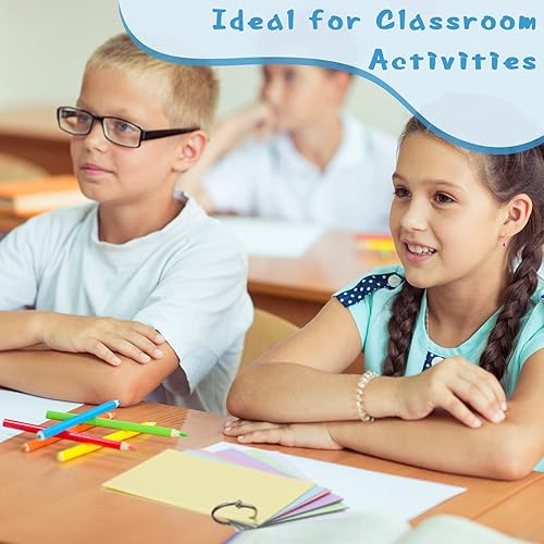 Miniatura 7 de Epakh 300 tarjetas de índice para el regreso a clases, 180 GSM, tarjetas de índice de grosor con anillos, tarjetas de índice perforadas, tarjetas en