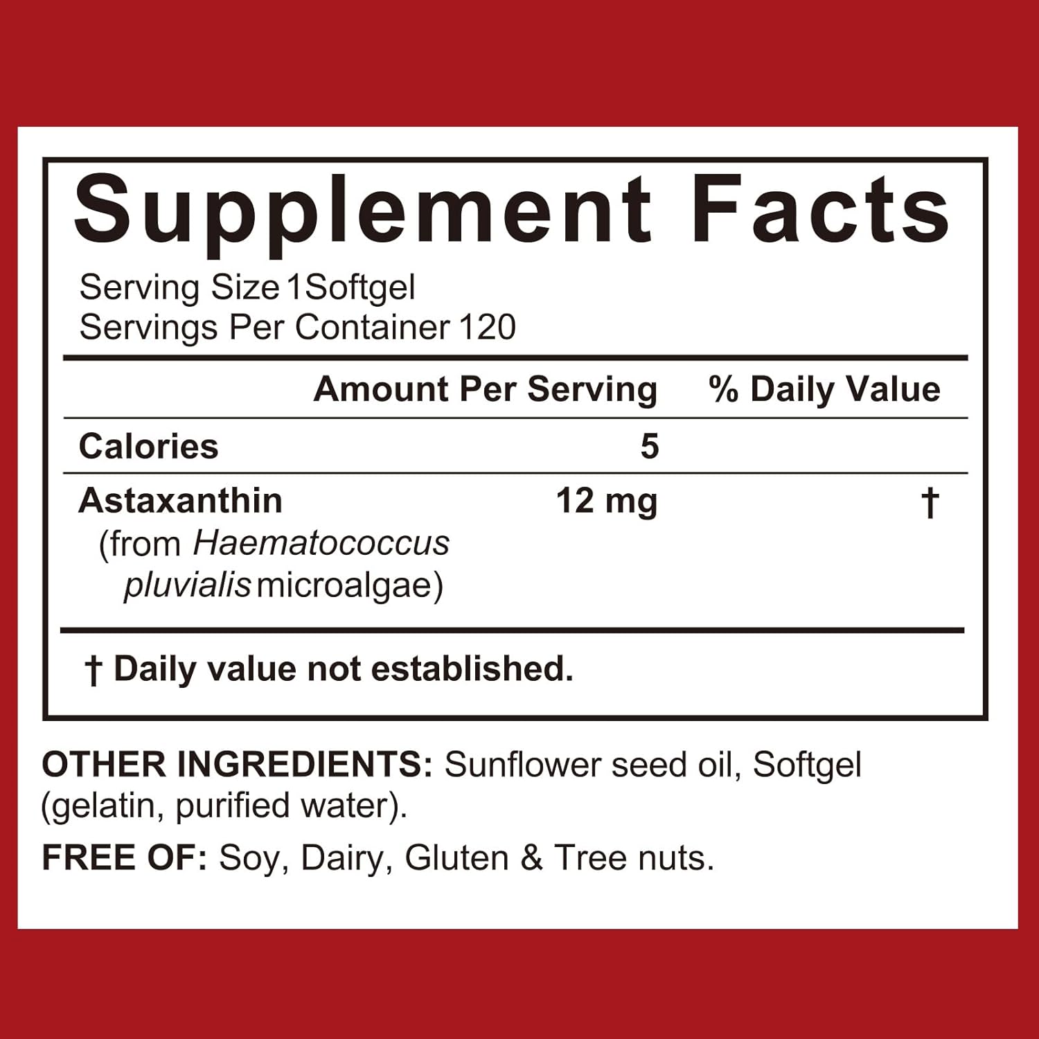 Astaxanthin 12mg, 240 Softgels, 8 Month Supply | Premium Astaxanthin Antioxidant Supplements - Supports Eye, Immune, Joint, Skin Health and Internal Circulation, Easy to Swallow, Non-GMO
