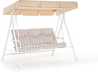 My_garden Dondolo Madagascar, Bianco, 3 Posti Medium