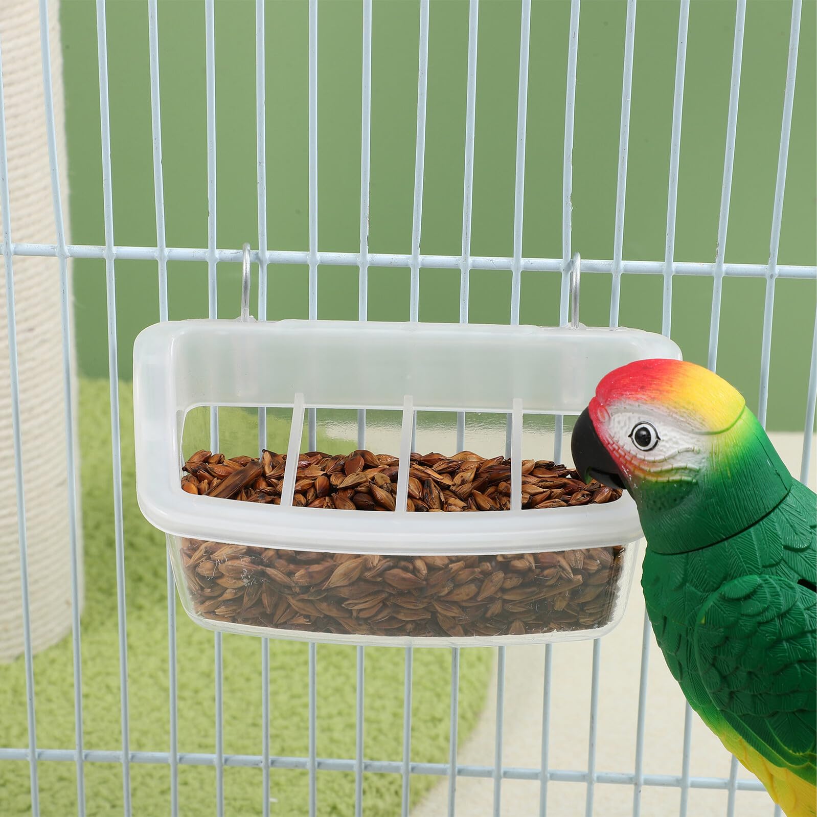 Toyvian 10pezzi Mangiatoia Sospesa per Uccelli in Gabbia Ciotole in Plastica per Pappagalli e Canarini Vassoi Anti-dispersione per Cibo e Acqua per Piccoli Uccelli da Gabbia