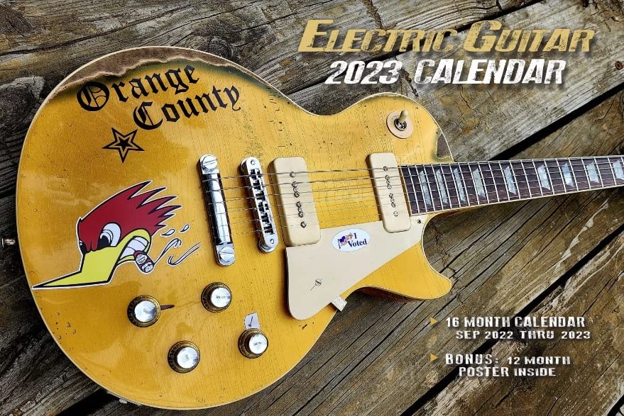 Amazon.com: 2023 ELECTRIC GUITAR Deluxe Wall Calendar - 16 MONTHS : Office  Products