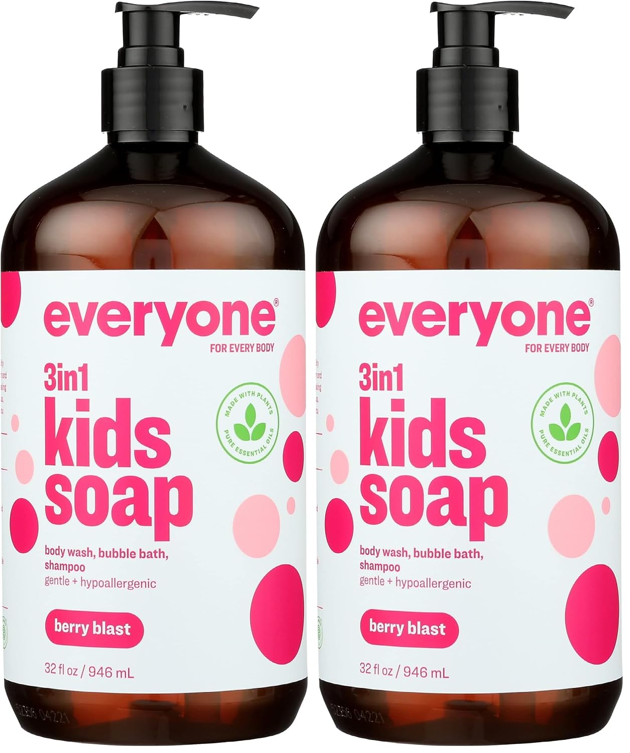 Everyone 3-In-1 Berry Blast Scent Gentle And Hypoallergenic Kids Soap, Gluten Free, 32 Fluid Ounce (Pack Of 1)