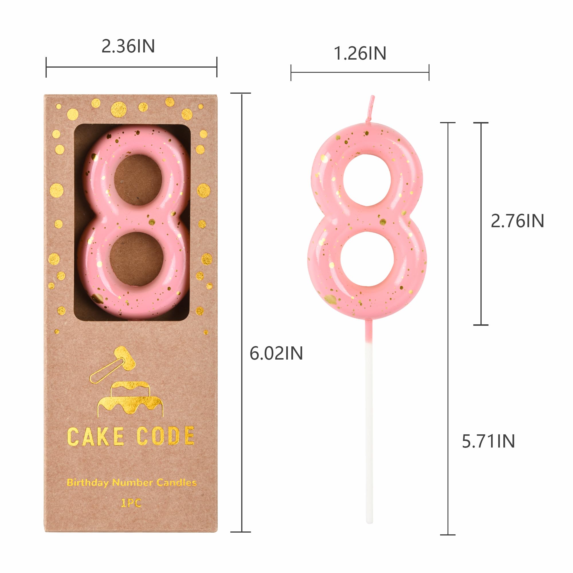 Velas de cumpleaños clásicas de oro rosa de 2.76 pulgadas, velas de cumpleaños con números dorados, velas con números de pastel, celebración de fiesta