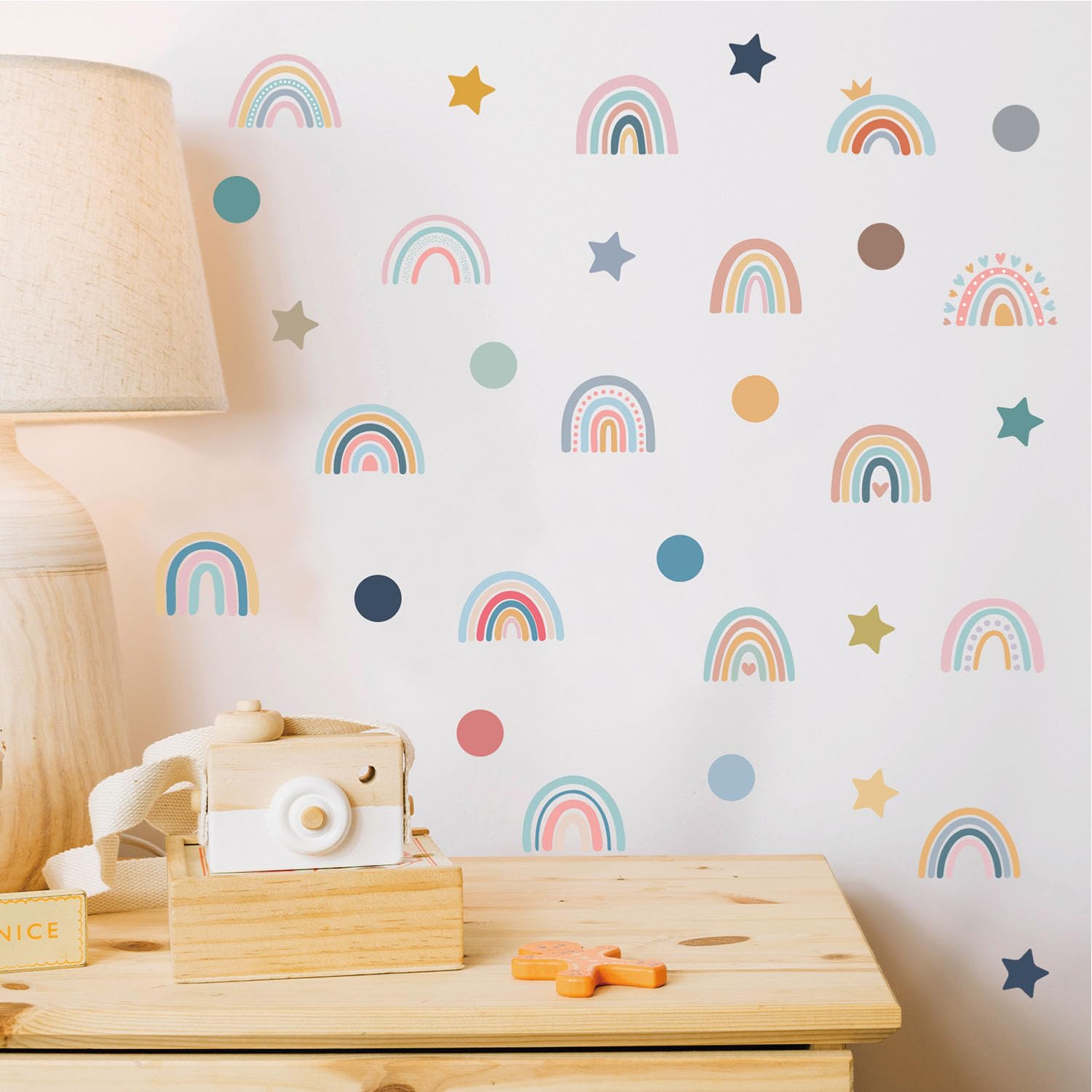 MagiMural Boho Rainbow Wall Stickers, Bohemian Stars Dots Peel and Stick Wall Decals, Baby Room Nursery Kids Bedroom Art Wall Decor - Image 2
