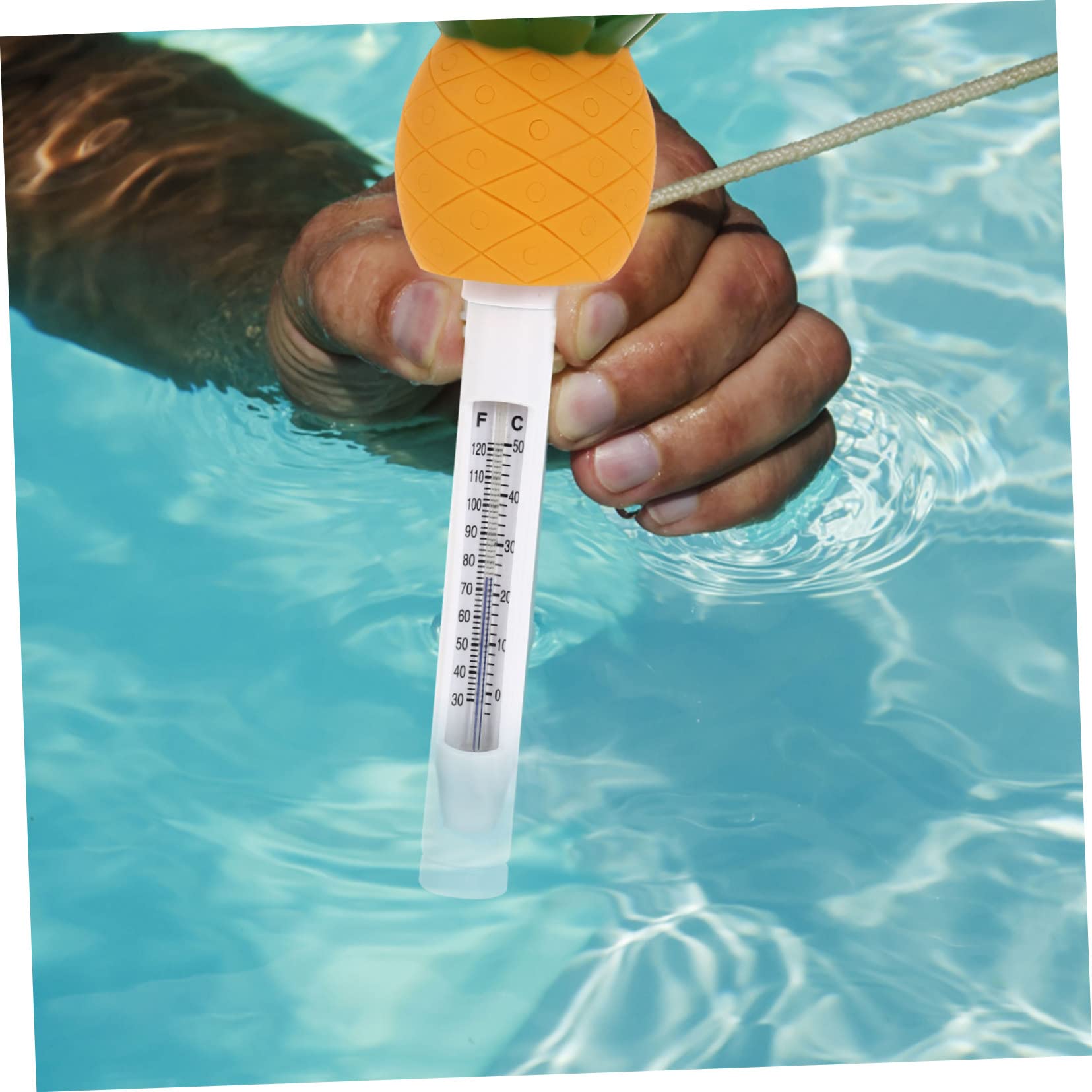 2 Pièces Thermomètre Flottant de Ananas Mesure Précise de Température pour Étang Aquarium Thermomètre Étanche
