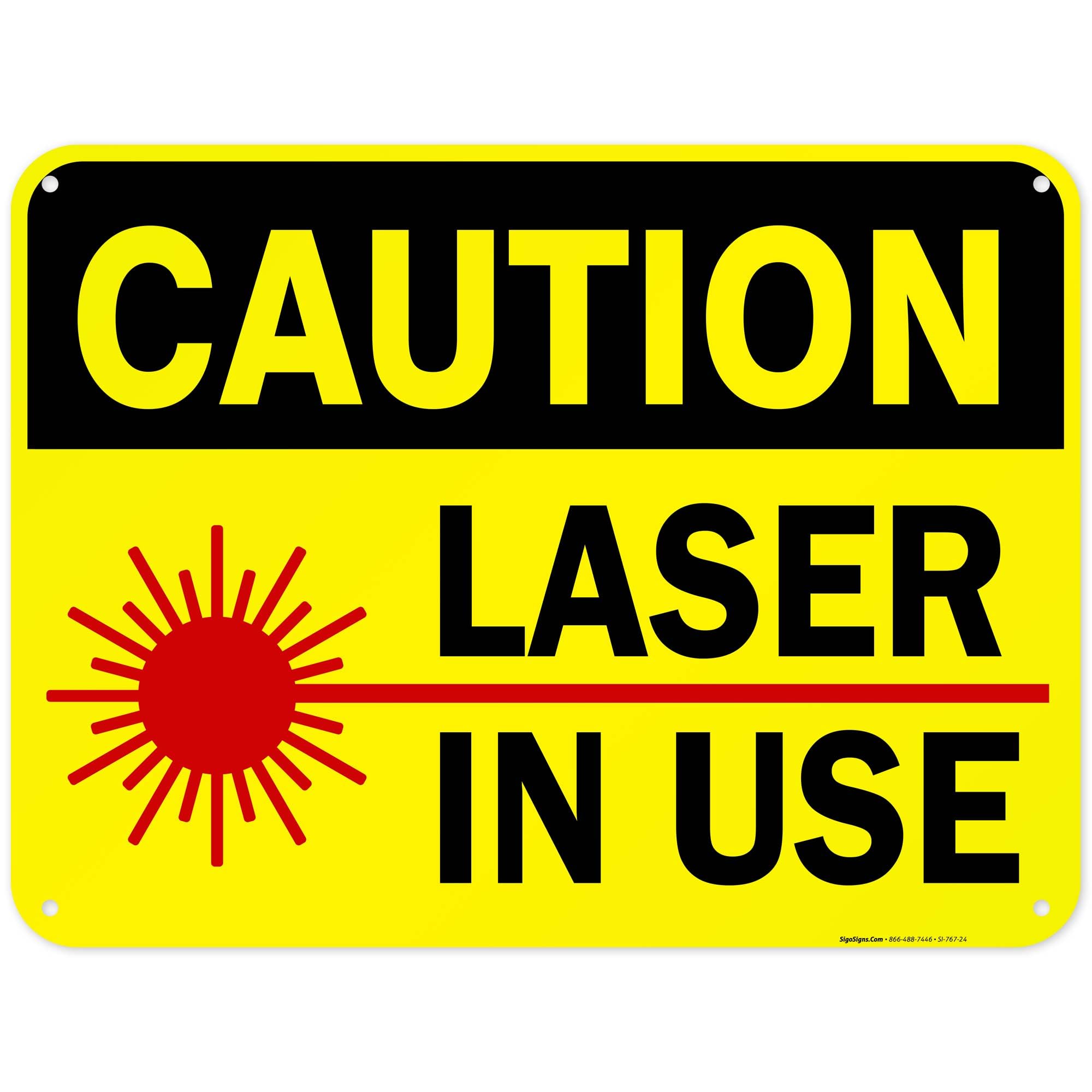 Laser in Use Sign, Caution Sign, — Amazon image 16