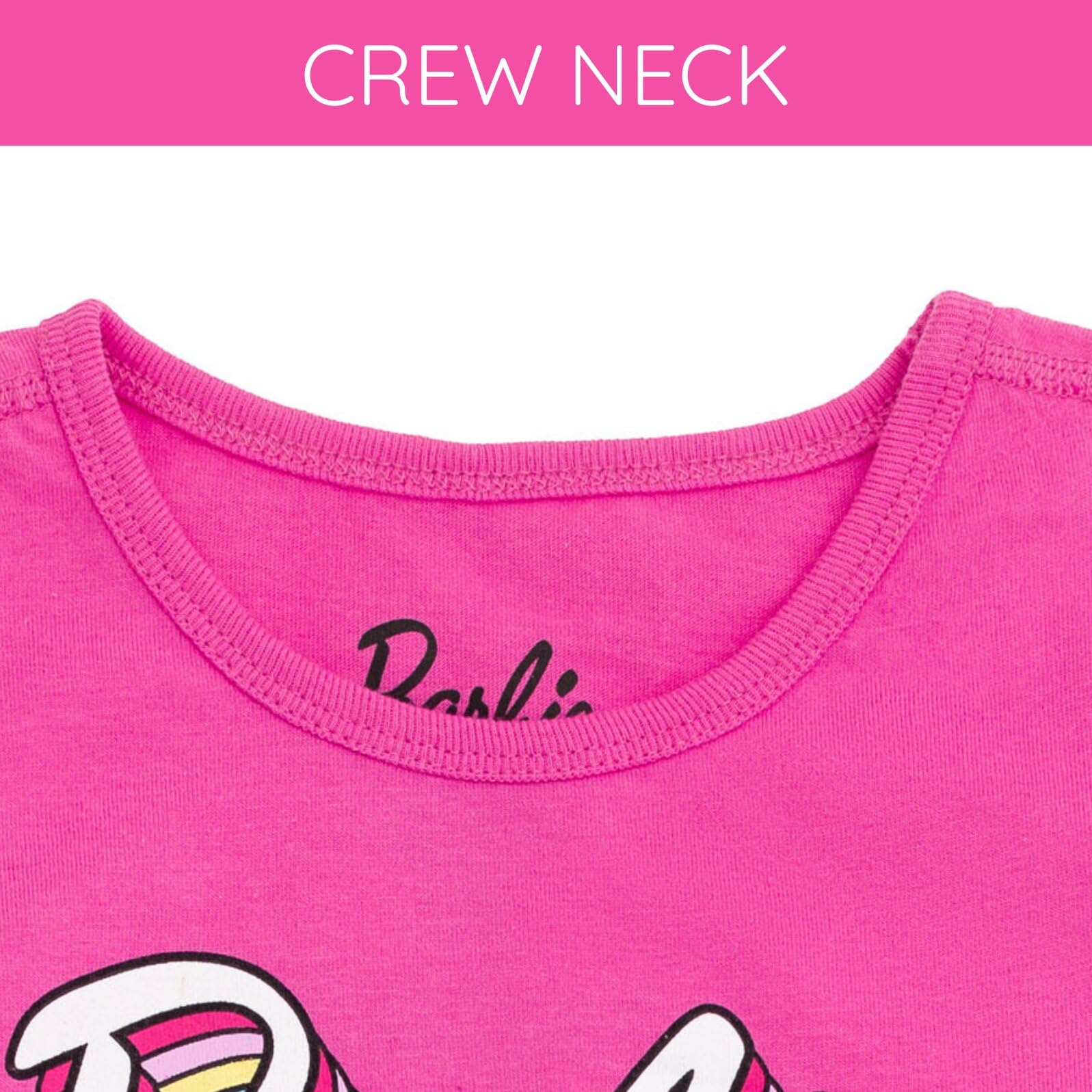Barbie Mädchen 2er-Pack Adaptive T-Shirts, sensorisch freundlich, für kleine Kinder (Größen 4-7-8)