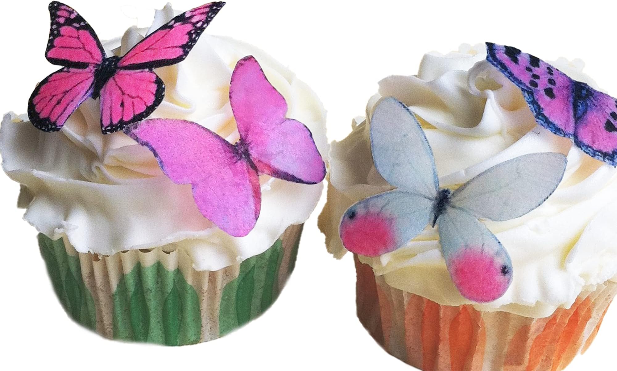 Sugar Robot Inc. Edible Butterflies for Cake Decorating - Small Size, Premium Crafted in the USA - Butterfly Cake and Cupcake Toppers, Decoration (Pink)