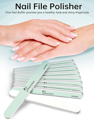 Miniatura 7 de Maryton Kit de pulidor y brillo de uñas, 10 unidades de bloques de pulido de brillo de uñas para pulidor de uñas naturales, lima de pulido de uñas,