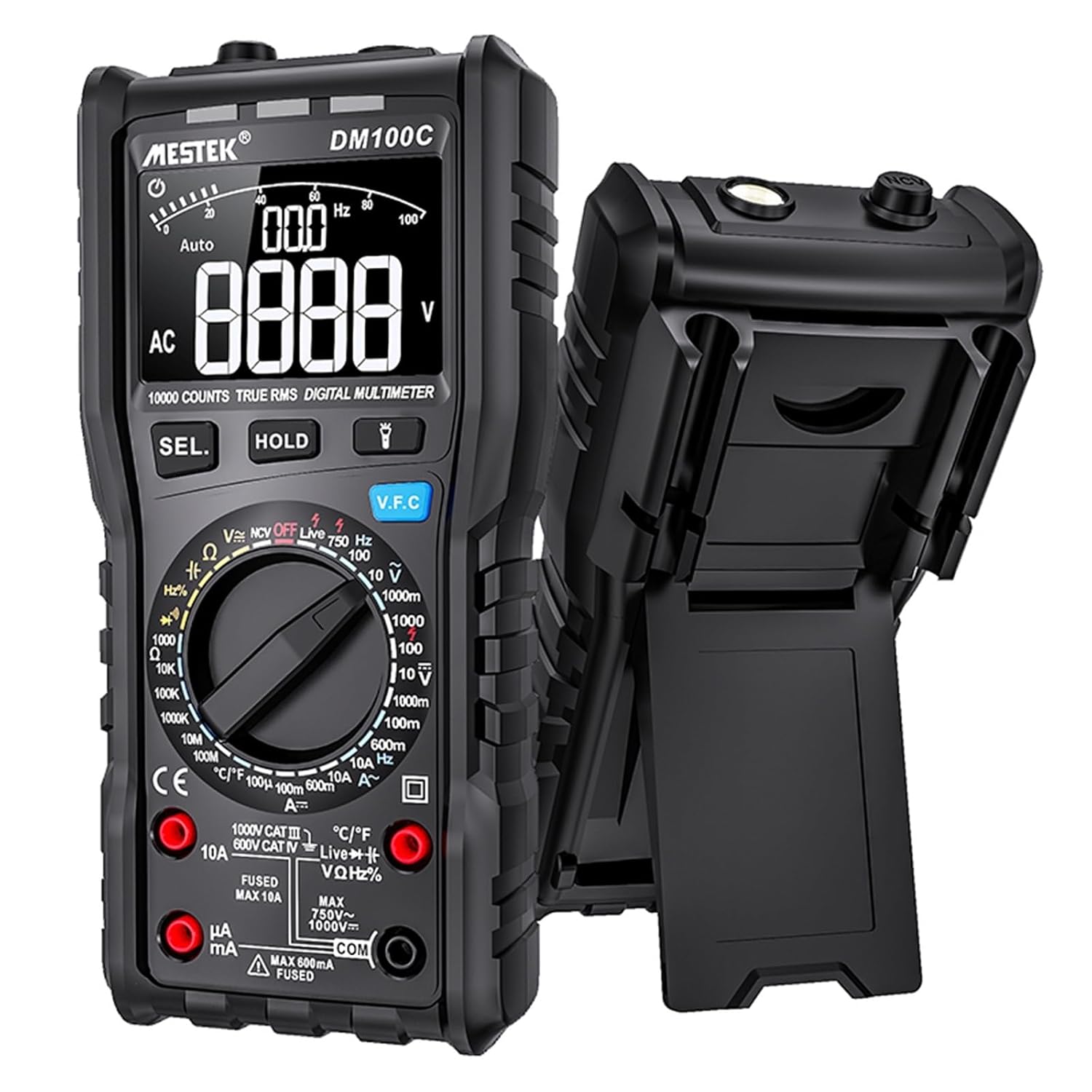 DM100C 10000 Counts Digital Multimeter Temperature Multimeters Tester AC/DC Voltage Ammeter Current Ohm Auto Multimetro