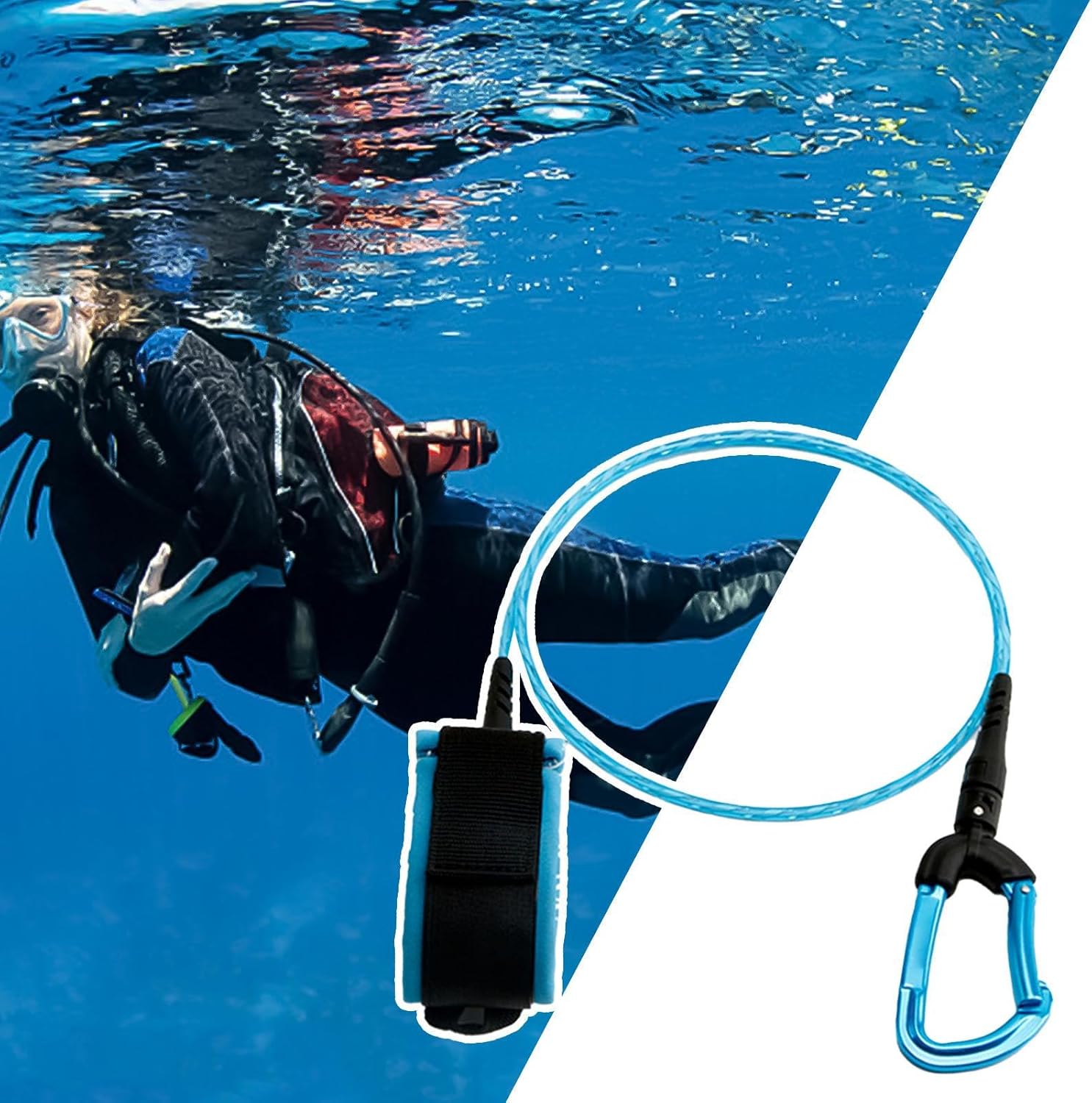 Wristband, Freediving Training Rope Wristband, Elastic Pool Safety Equipment Snorkeling Water Sport Safety Towing For Underwater Navigation Cave Diving Reels