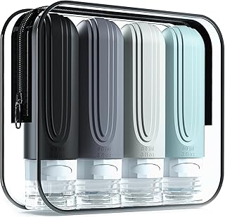 Glivary travel Bottles Kit for Toiletries Organizer BPA Free 90ml Silicone Size Containers Portable Bottle Accessories for...