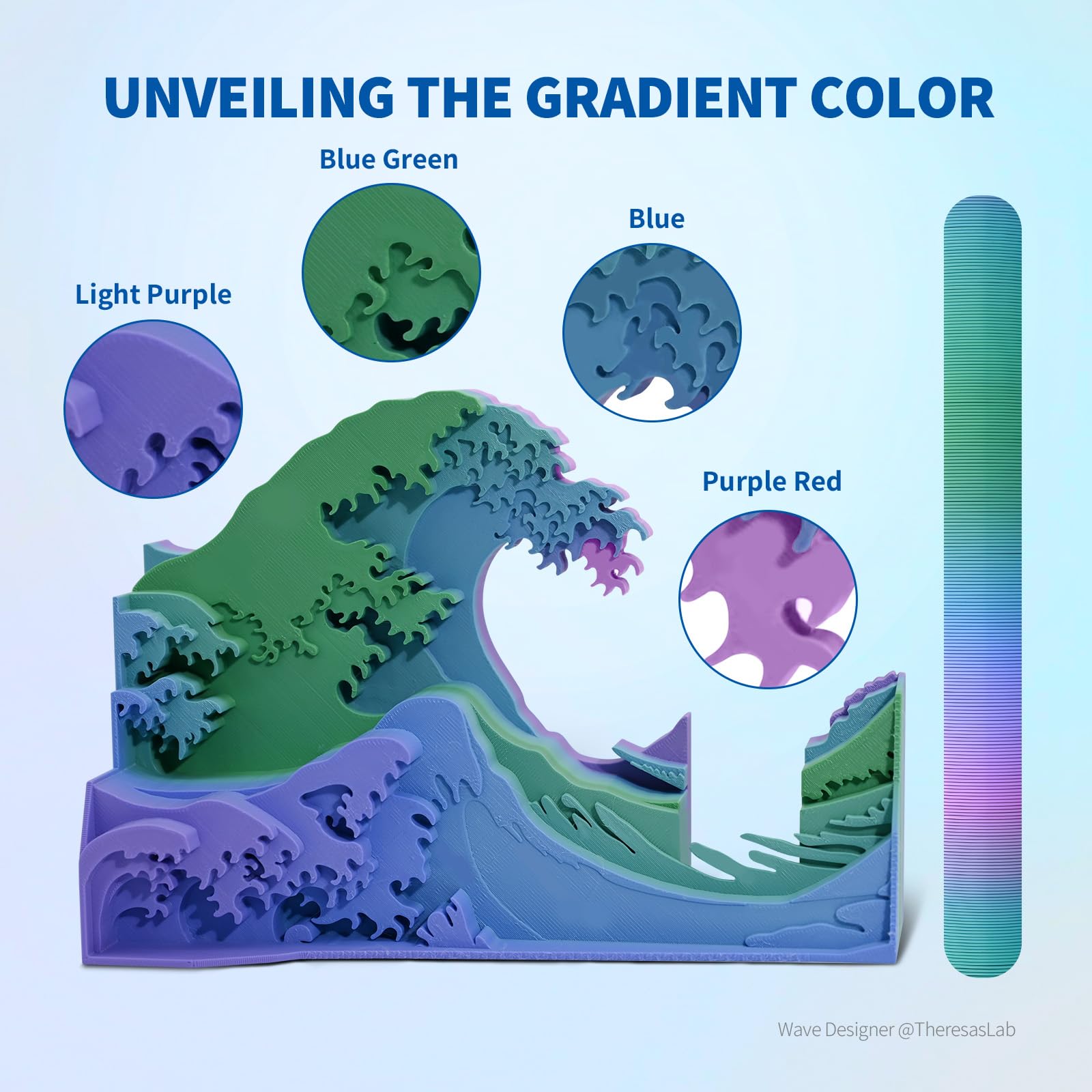 OVERTURE Filamento PLA 1.75mm - Bobina 1kg (2,2lbs) Precisione ±0.02mm, in Cartone Riciclato | Compatibile Stampanti 3D FDM (Northern Lights)