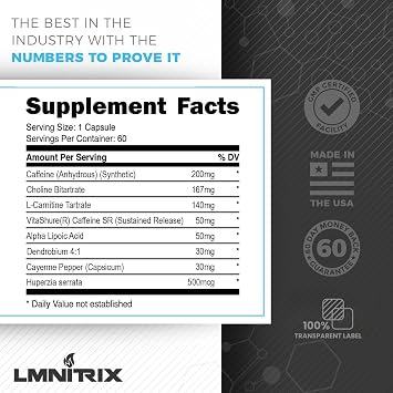 LMNITRIX - Extreme Thermogenic Fat Burner - Powerful Weight Managment Aid, Stronger Than Most Diet Pills - True Plateau Destroyer - Lose Weight Fast for Men and Women - Real Results - 60ct