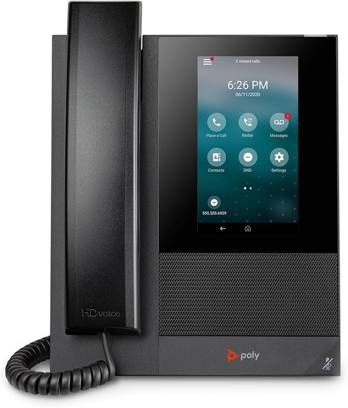 Poly CCX 400 Desktop Business Media Phone (Polycom) - with Handset - Open SIP - Power Over Ethernet (POE) - 5-Inch Color Touchscreen - Works with Zoom, Teams, & More