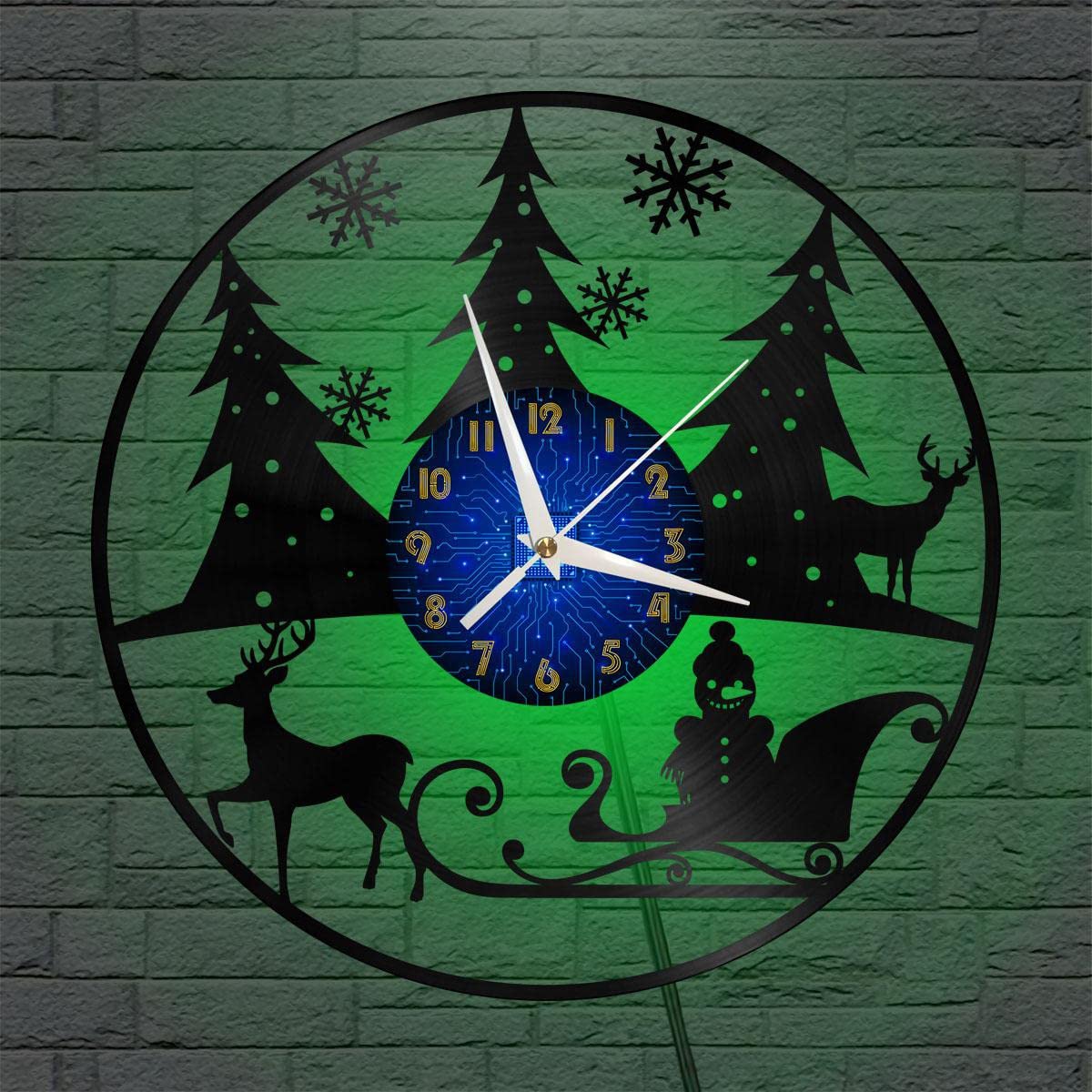 Horloge d’enregistrement en vinyle cerf musqué, le cadeau idéal pour Noël