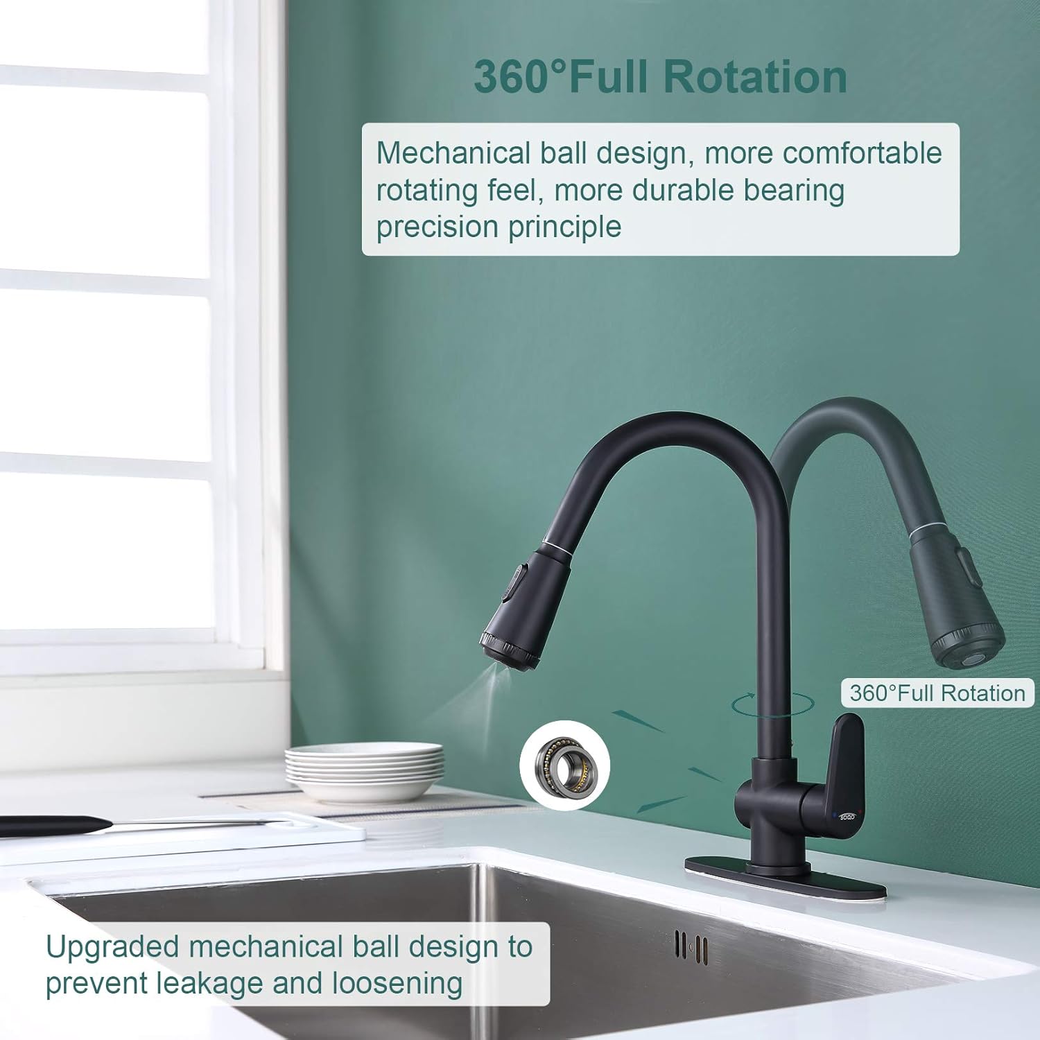 Exсluѕіvе Dіѕсоunt 80% оƒƒеr SOQO Kitchen Faucet, 4 Modes Kitchen Sink Faucet, Commercial Solid Brass Faucet with Pull Down Sprayer, Hot & Cold Control, Single-Handle, Matte Black Prоmо 40% оƒƒ SOQO Kitchen Faucet, 4 Modes Kitchen Sink Faucet, Commercial Solid Brass Faucet with Pull Down Sprayer, Hot & Cold Control, Single-Handle, Matte Black