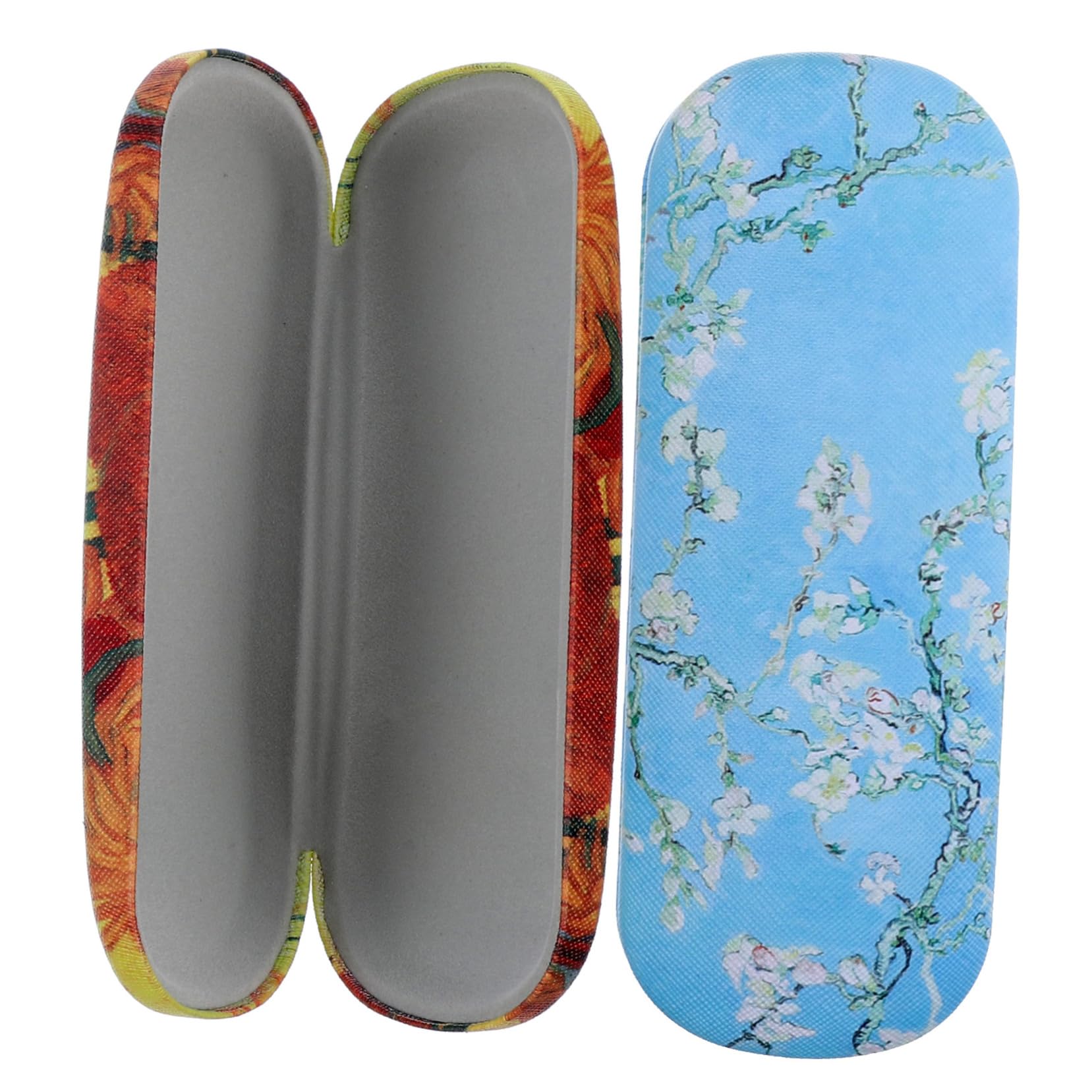 CALLARON Poseedor Viajar Caso De Gafas De Arte Azul Sunglasses Organizer Estuche Gafas De Sol Estuche De Anteojos De Cuero Estuche Para Gafas De Sol Pu