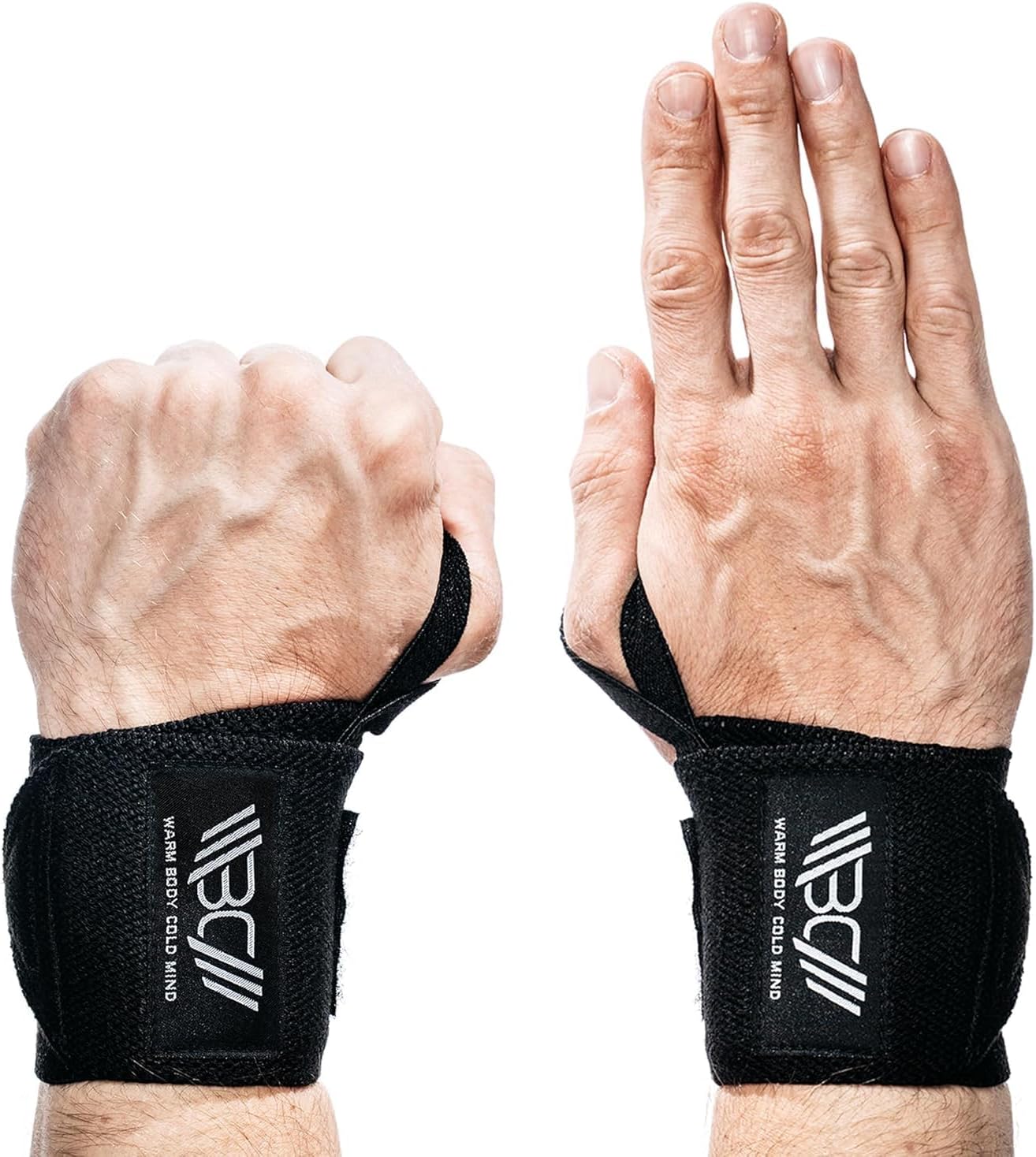 Weightlifting Wrist Wraps for Cross Training, Powerlifting, Deadlift, Gym, Workout, Exercises & Fitness, Heavy-Duty Wrist Support, Thumb Loop