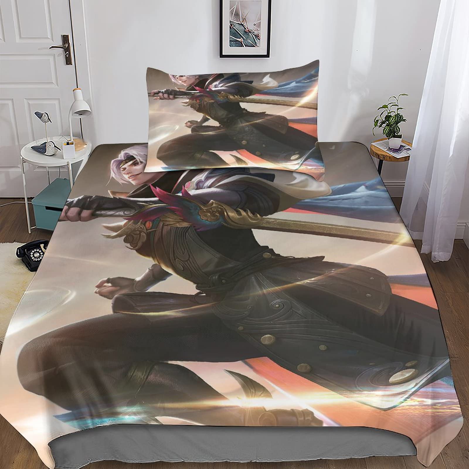 Housse de couette avec fermeture éclair jeu 3D en microfibre pour en finir avec les boutons